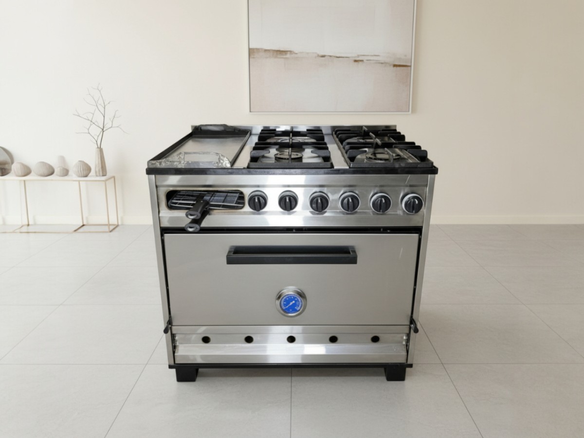 Cocina industrial 4 hornallas con plancha