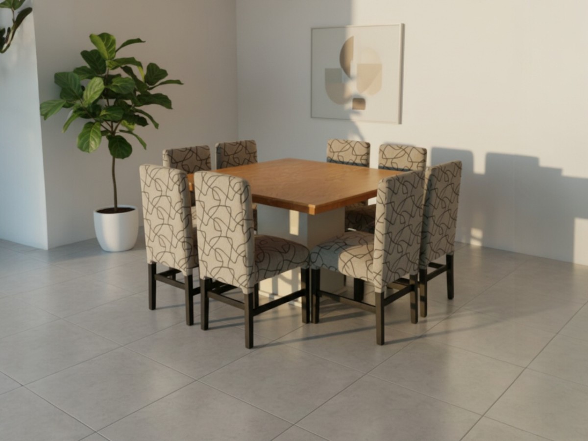 Mesa cuadrada Paraiso de 8 sillas