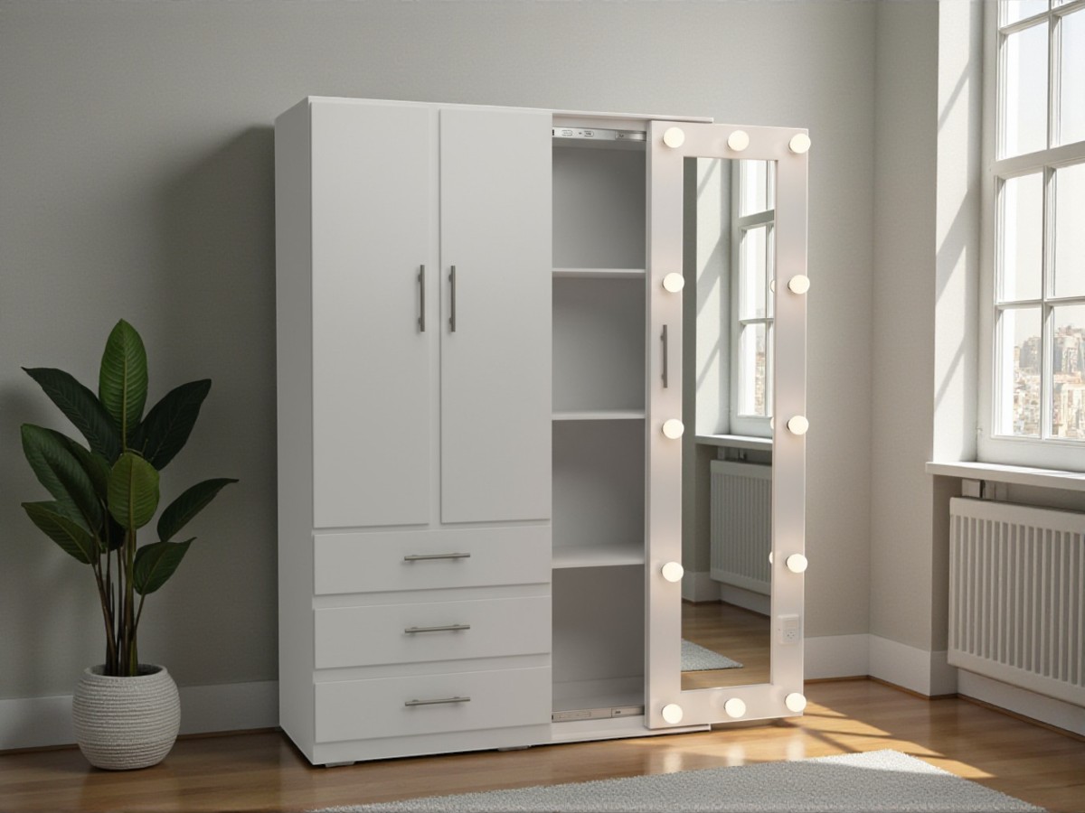 Ropero corredizo con luces de 120